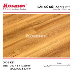 Đế cao su của sàn gỗ Kosmos K83 8mm giảm ồn và chống ẩm tốt