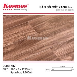 Đế cao su của sàn gỗ Kosmos K87 cách âm và chống ẩm hiệu quả