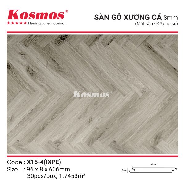 Bề mặt vân gỗ sần nhám của sàn gỗ X15-4 IXPE 8mm chống trơn và cách âm tốt