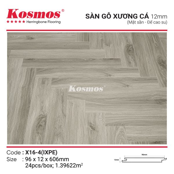 Không gian phòng khách đẳng cấp với sàn gỗ xương cá X16-4 IXPE chống nước