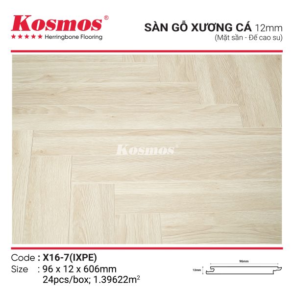 Bề mặt vân gỗ sần nhám tự nhiên của sàn gỗ X16-7 IXPE chống trơn trượt